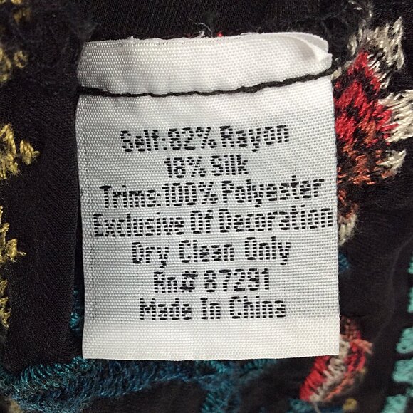 Johnny Was Embroidered Velvet Kimono Cardigan XXL 1X 2X [READ MEASUREMENTS] Silk - Picture 8 of 9